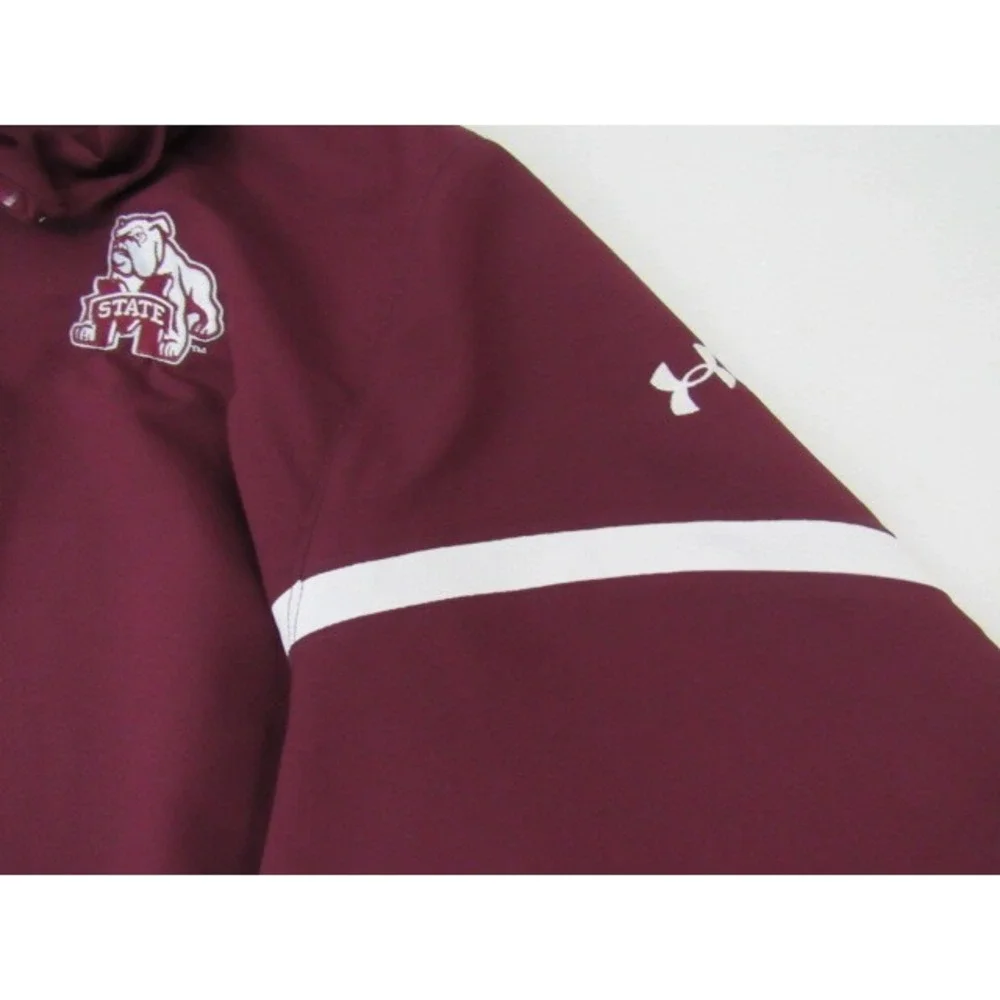 Mississippi St Bulldogs Under Armour Mens Full Zip‎ Red Sz XL Training Jacket